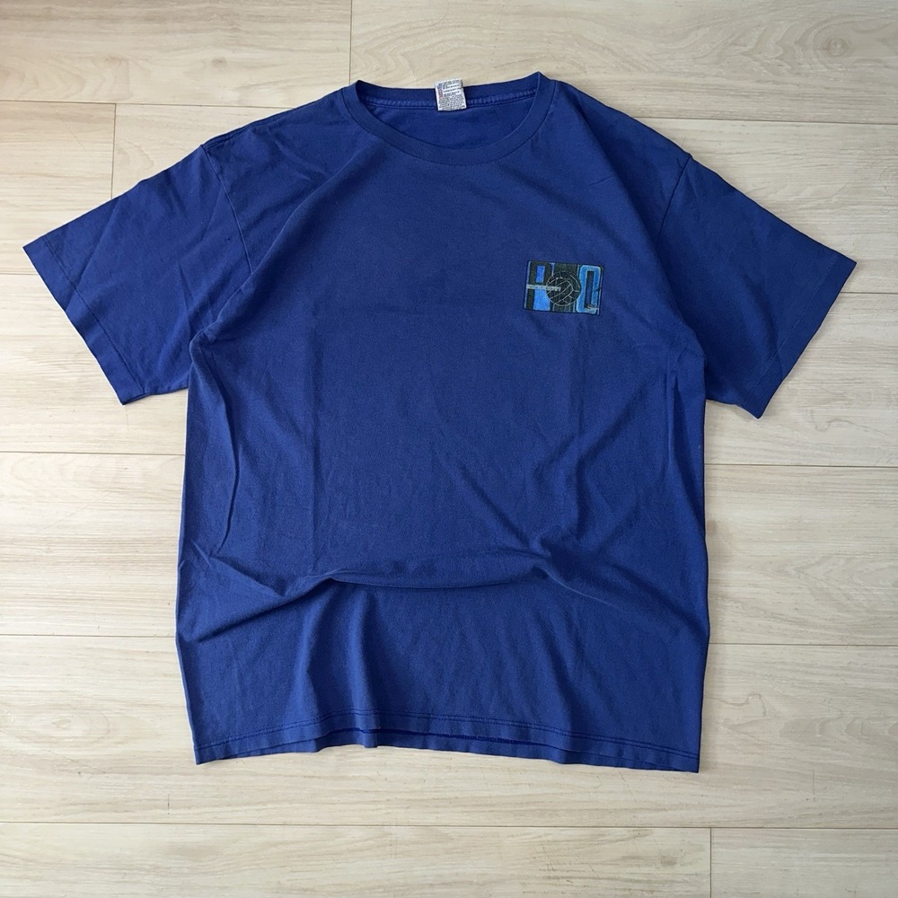 VTG 90s Speedo Volleyball Shirt Mens XL Blue Single Stitch Made USA Faded‎ Surf